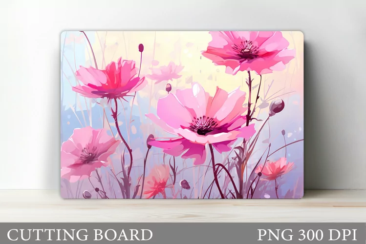 Flowers Cutting Board. Kitchen Cutting Board Sublimation
