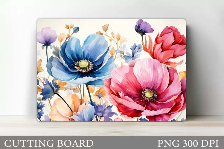 Wildflowers Cutting Board. Flowers Cutting Board Sublimation