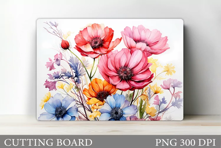 Flowers Cutting Board. Wildflowers Cutting Board Design