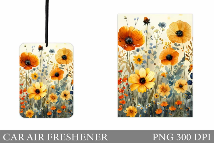 Floral Car Air Freshener. Flowers Car Air Freshener Design