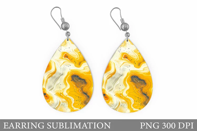Abstract Earring Sublimation. Teardrop Abstract Earring
