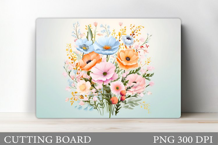 Wildflowers Cutting Board. Flowers Cutting Board Sublimation example image 1