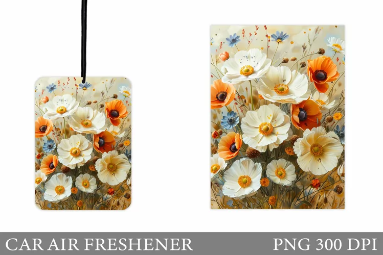 Floral Car Air Freshener. Flowers Car Air Freshener Design