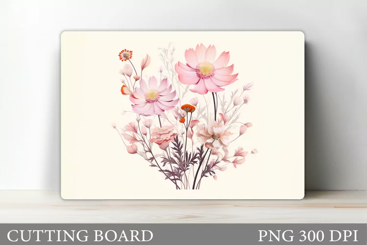 Flowers Cutting Board. Wildflowers Cutting Board Design