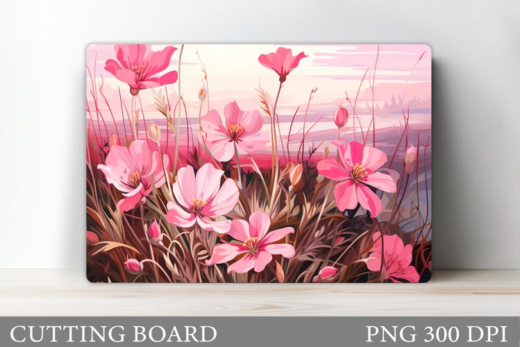 Flowers Cutting Board Sublimation. Wildflowers Cutting Board example image 1