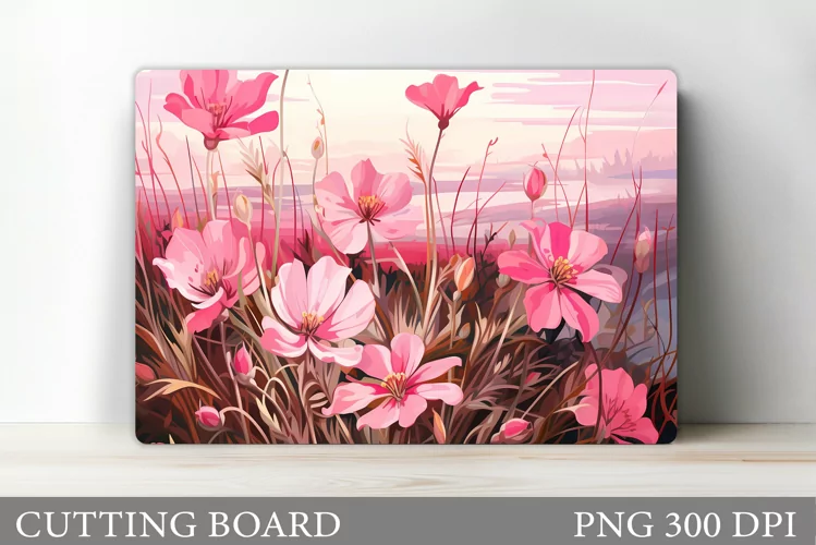 Flowers Cutting Board Sublimation. Wildflowers Cutting Board