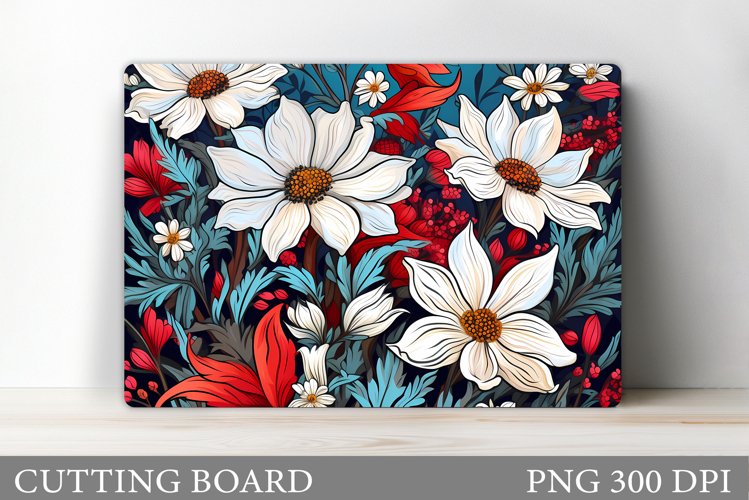 Flowers Cutting Board Design. Flowers Sublimation example image 1