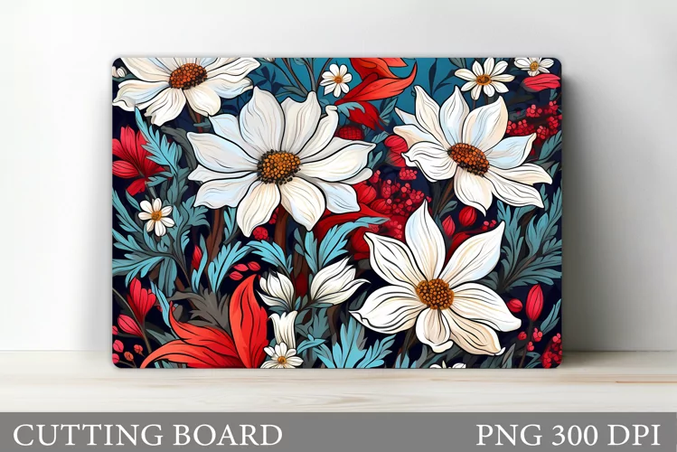 Flowers Cutting Board Design. Flowers Sublimation
