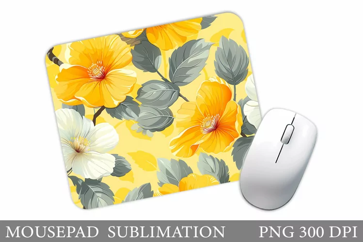 Flowers Mouse Pad Sublimation. Flowers Mouse Pad Design
