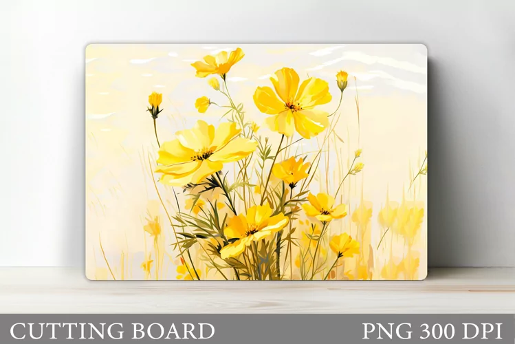 Wildflowers Cutting Board. Flowers Cutting Board Sublimation