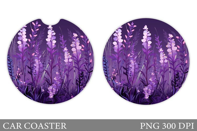 Flowers Car Coaster Design. Flowers Car Coaster Sublimation example image 1