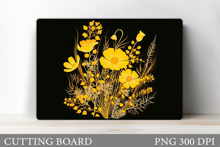 Wildflowers Cutting Board. Flowers Cutting Board Design example image 1