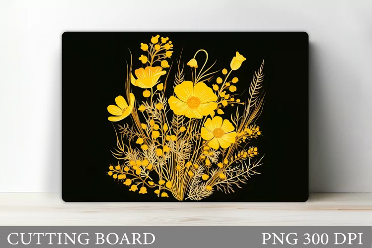 Wildflowers Cutting Board. Flowers Cutting Board Design