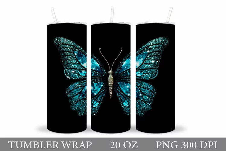Butterfly Tumbler Design. Butterfly Sublimation