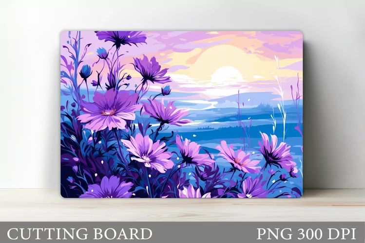 Flowers Cutting Board Design. Flowers Sublimation