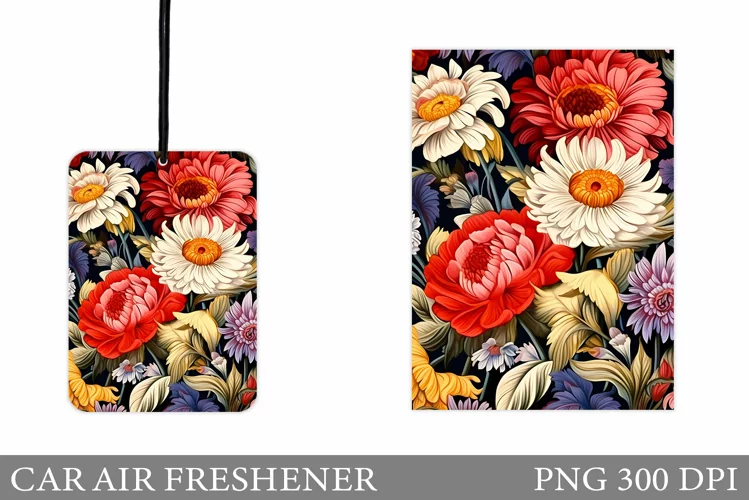 Flowers Car Air Freshener. Car Air Freshener Sublimation
