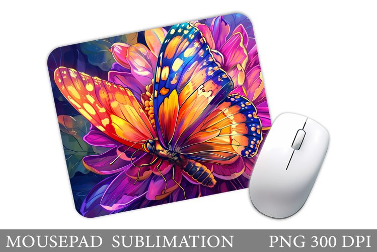 Butterfly Mouse Pad Design. Flowers Mouse Pad Sublimation