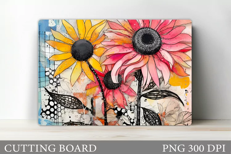 Flowers Cutting Board. Kitchen Cutting Board Sublimation