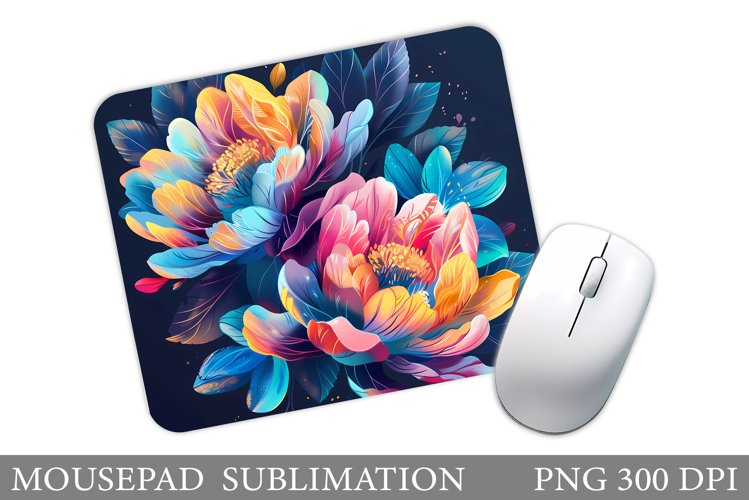 Flowers Mouse Pad Sublimation. Flowers Mouse Pad Design