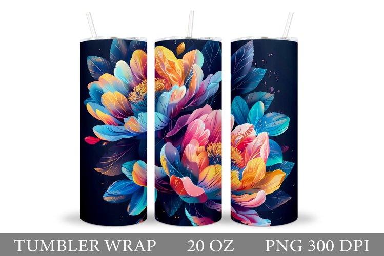 Flowers Tumbler Design. Flowers Tumbler Sublimation