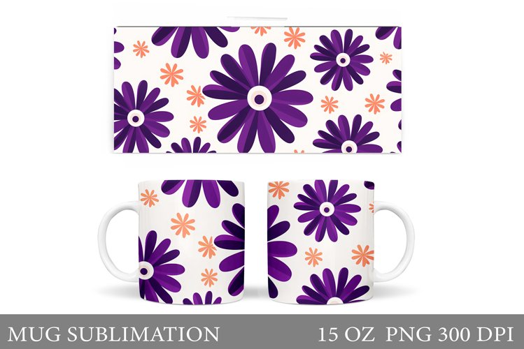 Daisy Flowers Mug Design. Flowers Mug Sublimation example image 1