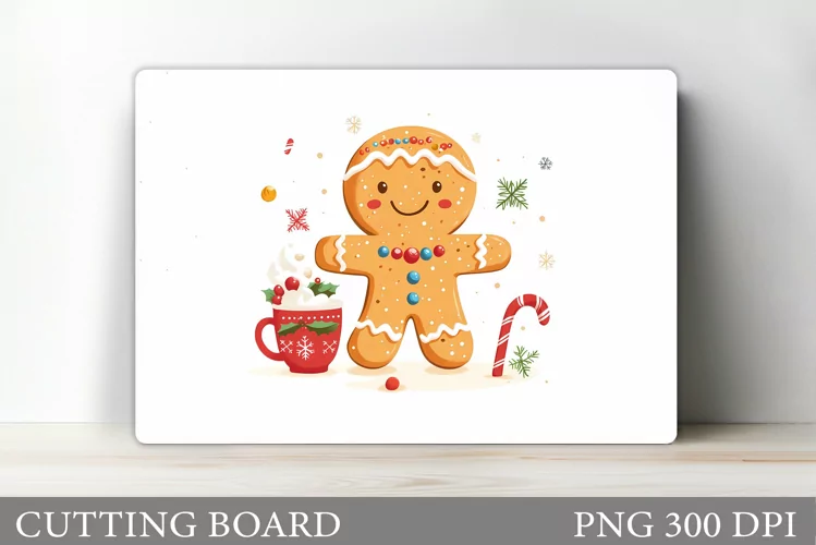 Gingerbread Cutting Board. Christmas Cutting Board Design