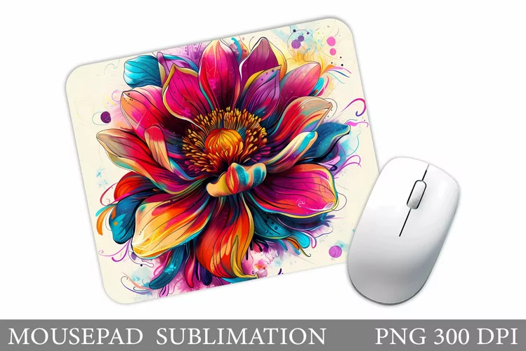 Flowers Mouse Pad Sublimation. Flowers Mouse Pad Design