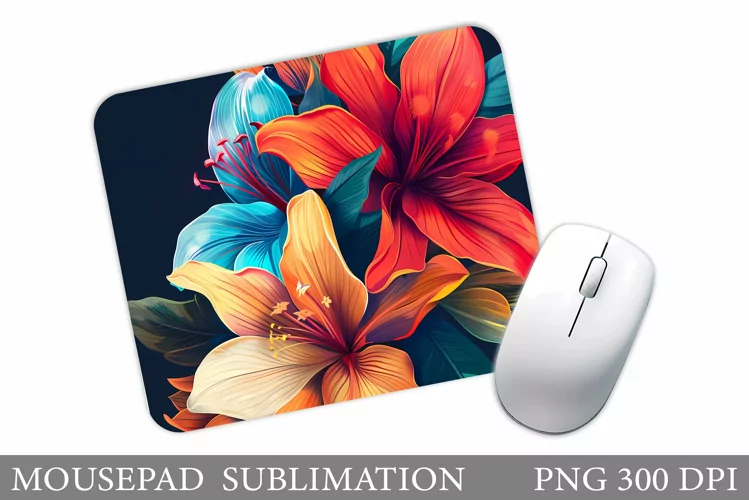 Flowers Mouse Pad Sublimation. Floral Mouse Pad Design