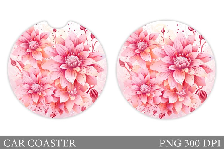 Flowers Car Coaster Design. Flowers Car Coaster Sublimation