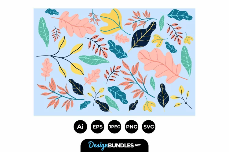 Colourful Different Leaves Background