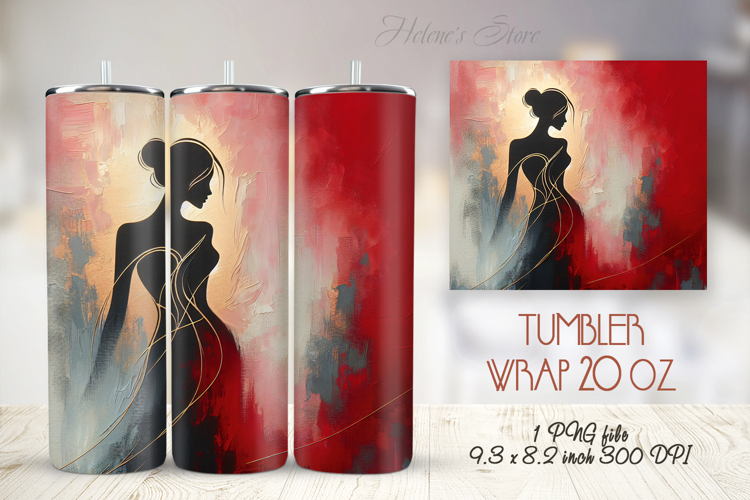 Abstract texture portraiture straight tumbler 20oz wrap png example image 1