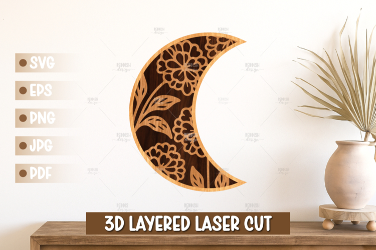 Floral Moon Svg Image 15