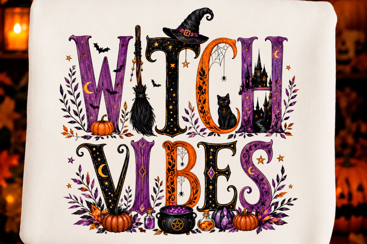 Witch Vibes Halloween Png T-shirt