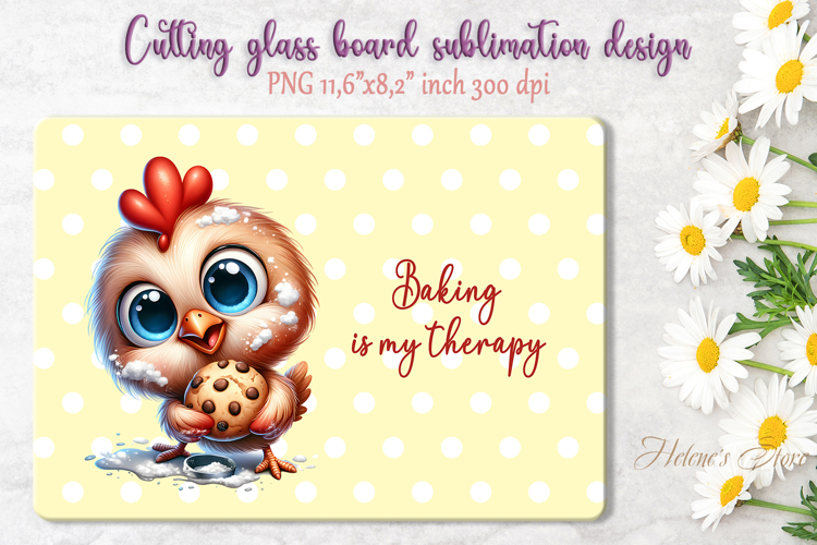Cute chicken and funny quote cutting board sublimation png