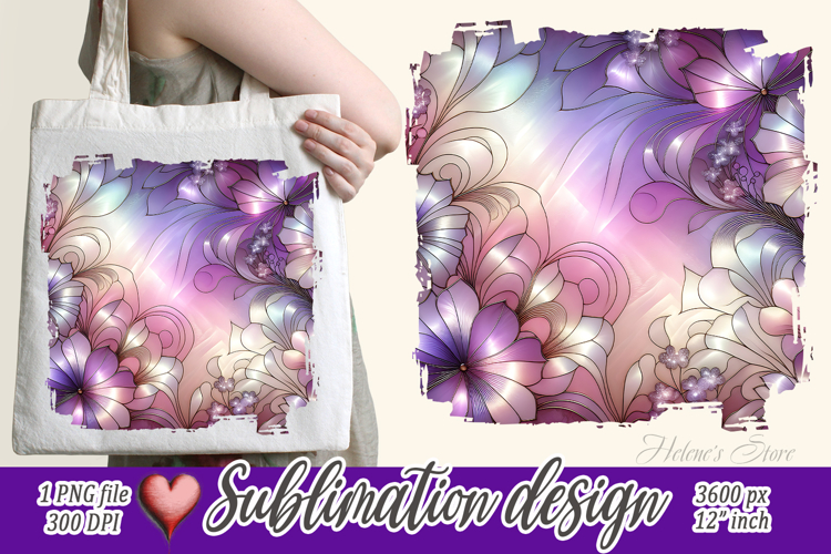 Pastel floral patterns |Cute purple sublimation design png