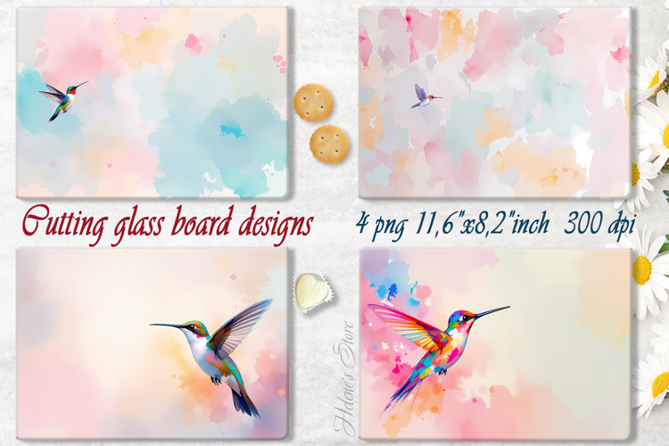 Hummingbird cutting board sublimation designs| Tropical bird