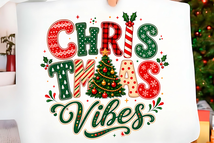 Christmas Vibes Tree PNG Christmas T-shirt Png