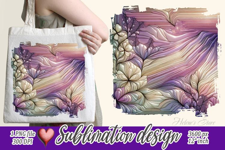 Pastel floral patterns |Cute purple sublimation design png