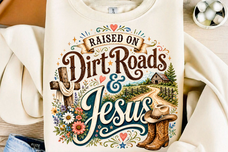 Raised on Dirt Roads Jesus PNG