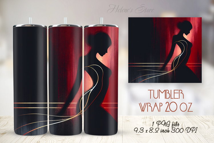 Abstract texture portraiture straight tumbler 20oz wrap png example image 1