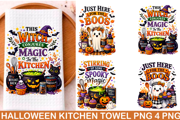 Halloween Kitchen Towel PNG, Funny Halloween PNG