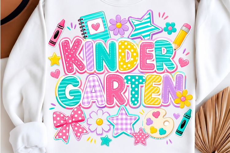 Striped Floral Kinder Grade Shirt PNG