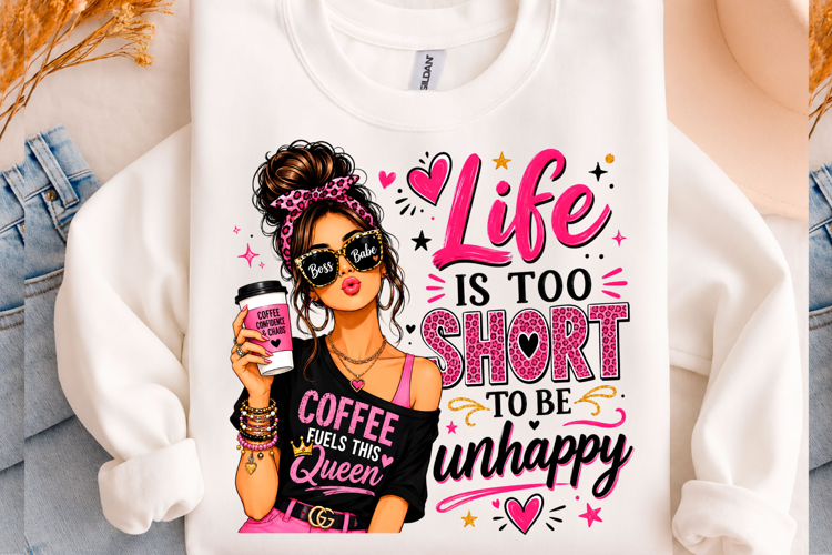 Life is Too Short Coffee Trending Png