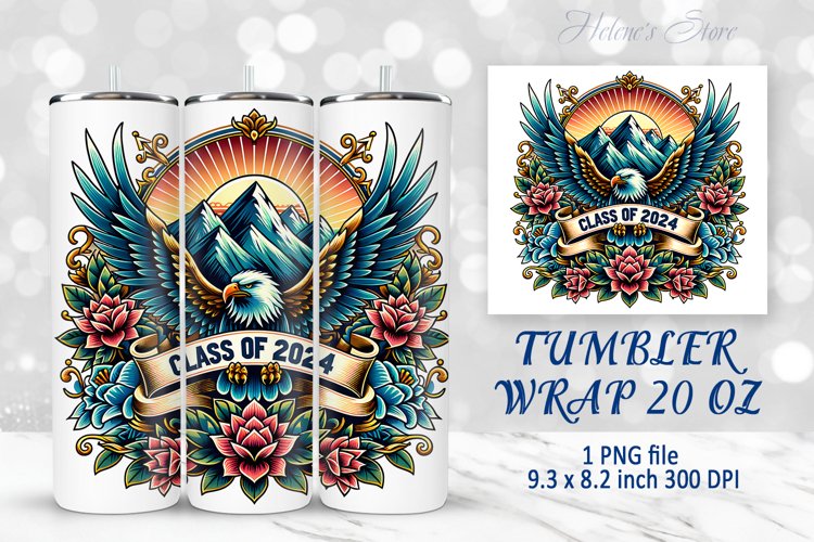 Class of 2024 Sublimation | Graduation tumbler wrap designs example image 1