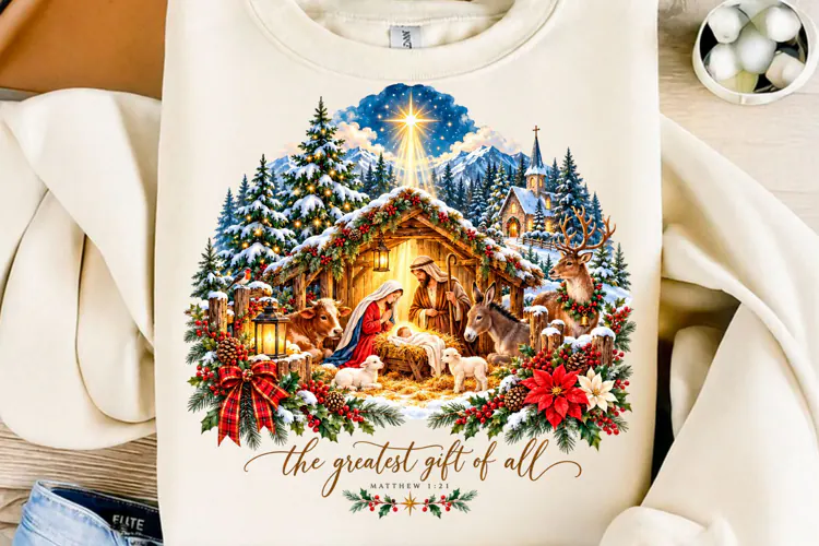 Greatest Gift Nativity Christmas Sublimation PNG