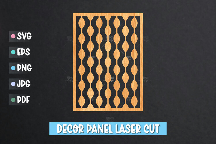 Decor Panel Laser Cut SVG, 5x7 Template Laser cut example image 1