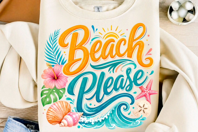 Beach Please Tropical Summer PNG