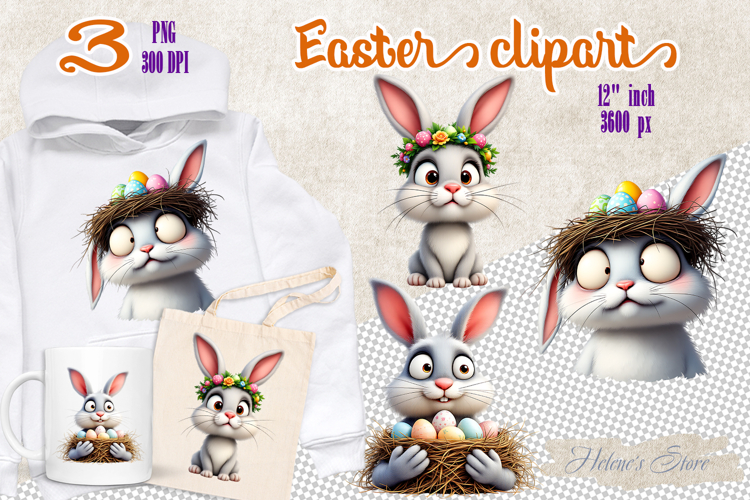 Funny Easter Bunny Sublimation designs | Farmhouse clipart