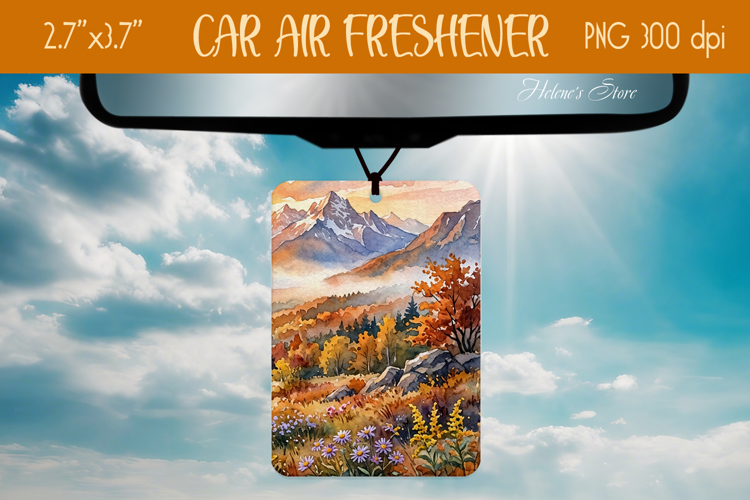Autumn Mountains Air Freshener Car sublimation design png
