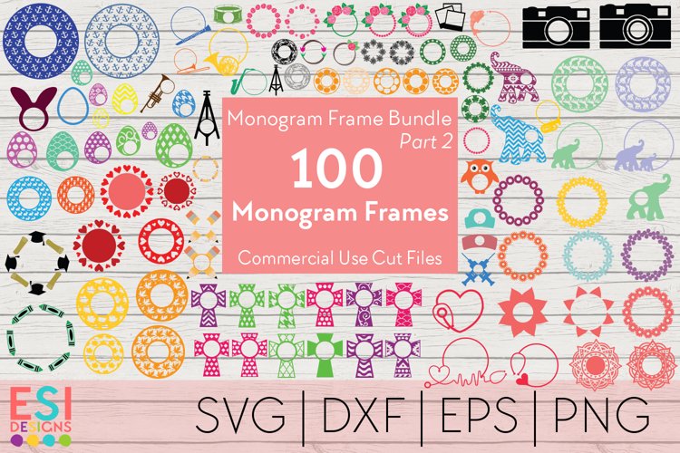 Monogram Frame Bundle Part 2 | 100 Frames for Monogramming. example image 1